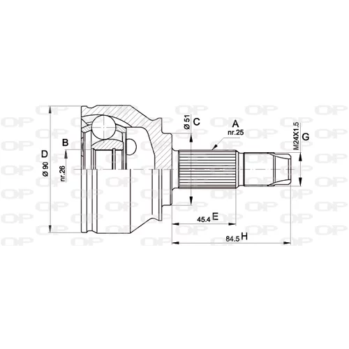 Sada kĺbov hnacieho hriadeľa OPEN PARTS CVJ5374.10