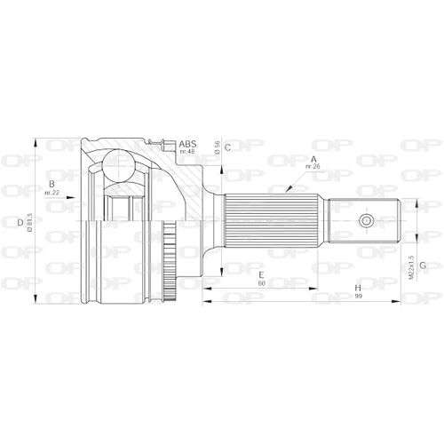 Sada kĺbov hnacieho hriadeľa OPEN PARTS CVJ5587.10