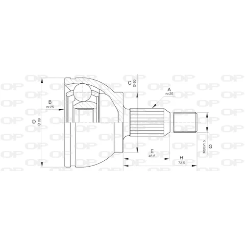 Sada kĺbov hnacieho hriadeľa OPEN PARTS CVJ5628.10