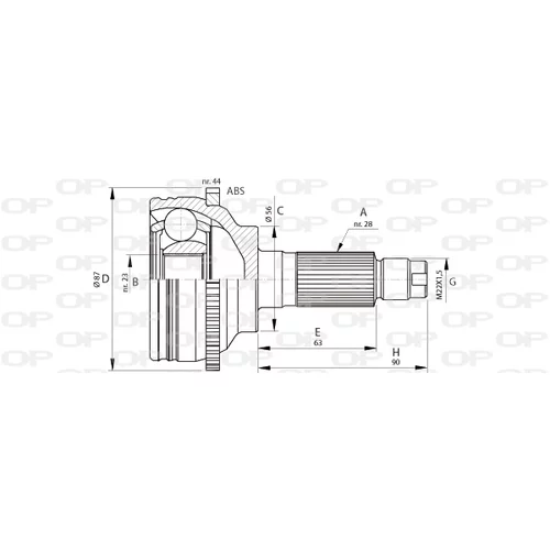 Sada kĺbov hnacieho hriadeľa OPEN PARTS CVJ5696.10