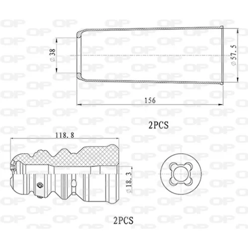 Ochranná sada tlmiča proti prachu OPEN PARTS DCK5052.04