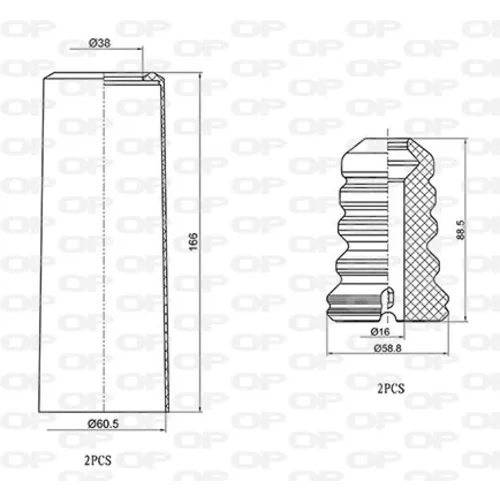 Ochranná sada tlmiča proti prachu OPEN PARTS DCK5058.04
