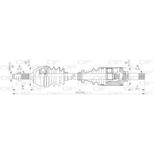 Hnací hriadeľ OPEN PARTS DRS6086.00