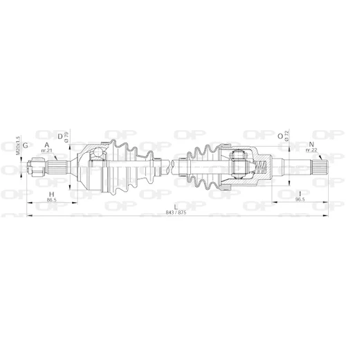 Hnací hriadeľ OPEN PARTS DRS6259.00