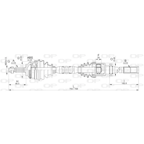 Hnací hriadeľ OPEN PARTS DRS6287.00