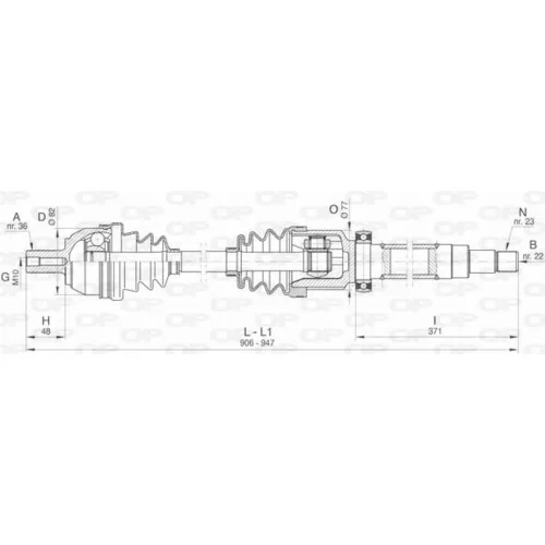 Hnací hriadeľ OPEN PARTS DRS6448.00