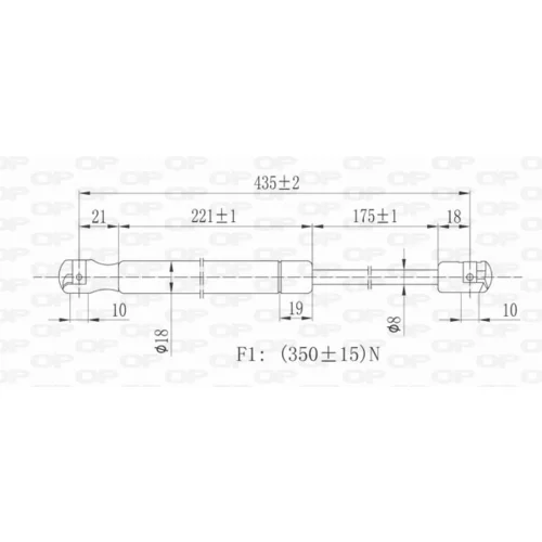 Pneumatická pružina, Batožinový/nákladný priestor GSR6007.00 (OPEN PARTS) - obr. 1