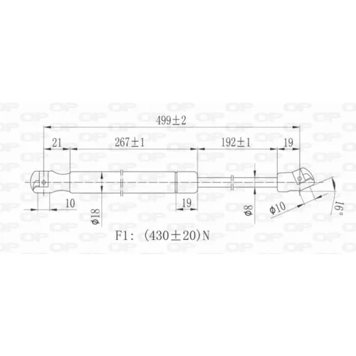 Pneumatická pružina, Batožinový/nákladný priestor GSR6038.00 (OPEN PARTS) - obr. 1