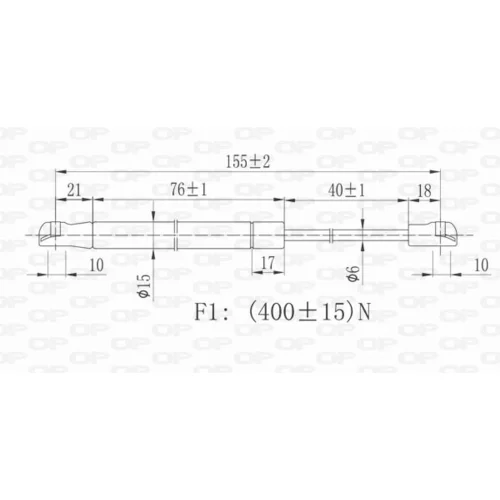 Pneumatická pružina, Batožinový/nákladný priestor GSR6081.00 (OPEN PARTS) - obr. 1