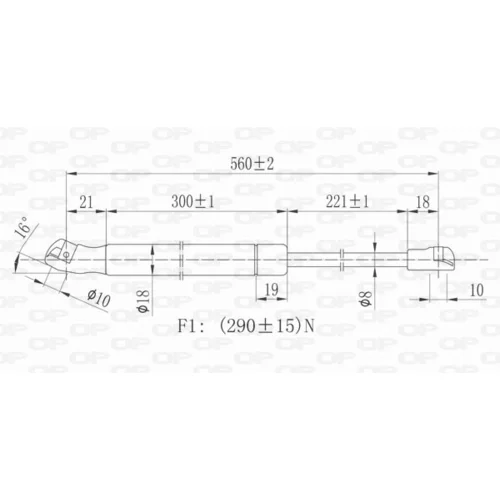 Pneumatická pružina, Batožinový/nákladný priestor GSR6085.00 (OPEN PARTS) - obr. 1