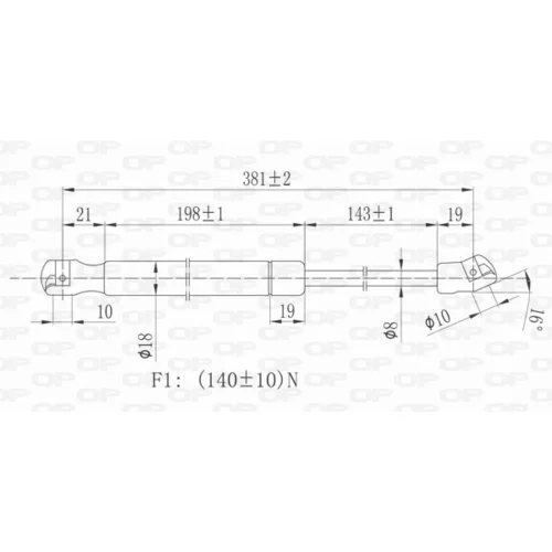 Plynová vzpera pre zadné sklo OPEN PARTS GSR6098.00
