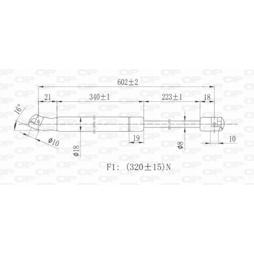 Pneumatická pružina, Batožinový/nákladný priestor GSR6257.00 (OPEN PARTS) - obr. 1