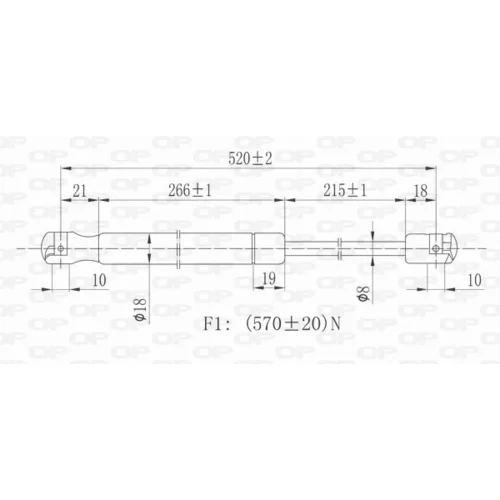 Pneumatická pružina, Batožinový/nákladný priestor GSR6291.00 (OPEN PARTS) - obr. 1