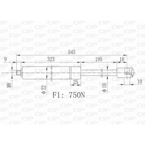 Pneumatická pružina, Batožinový/nákladný priestor GSR6402.00 (OPEN PARTS) - obr. 1