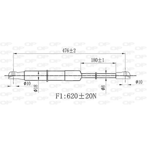 Pneumatická pružina, Batožinový/nákladný priestor GSR6479.00 (OPEN PARTS) - obr. 1