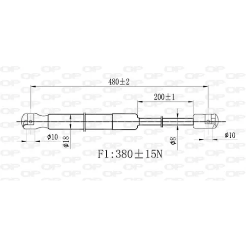 Pneumatická pružina, Batožinový/nákladný priestor GSR6505.00 (OPEN PARTS) - obr. 1