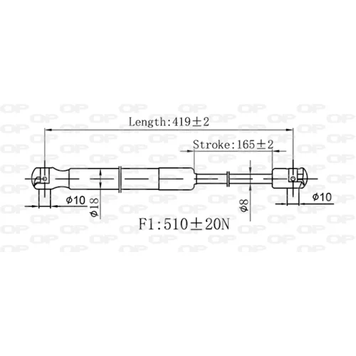 Pneumatická pružina, Batožinový/nákladný priestor GSR6559.00 (OPEN PARTS) - obr. 1
