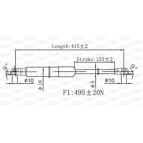 Pneumatická pružina, Batožinový/nákladný priestor GSR6584.00 (OPEN PARTS) - obr. 1