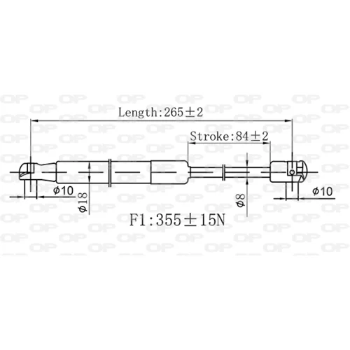 Plynová vzpera, kapota motora OPEN PARTS GSR6587.00