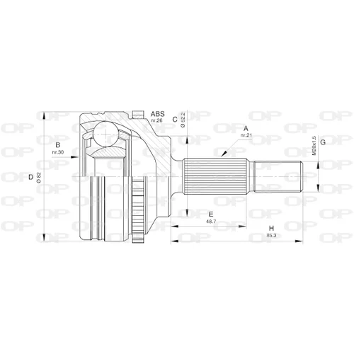 Sada kĺbov hnacieho hriadeľa OPEN PARTS CVJ5365.10
