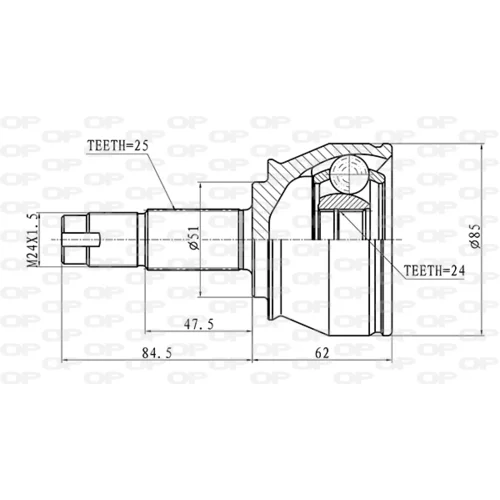 Sada kĺbov hnacieho hriadeľa OPEN PARTS CVJ5525.10