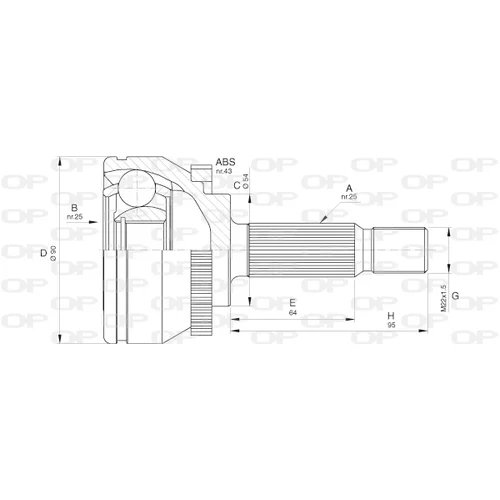 Sada kĺbov hnacieho hriadeľa OPEN PARTS CVJ5575.10
