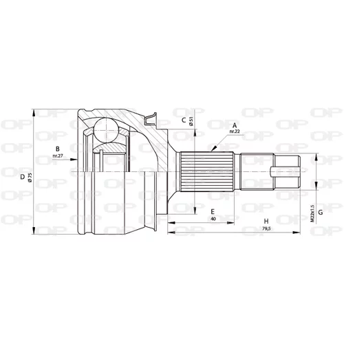 Sada kĺbov hnacieho hriadeľa CVJ5682.10 (OPEN PARTS)
