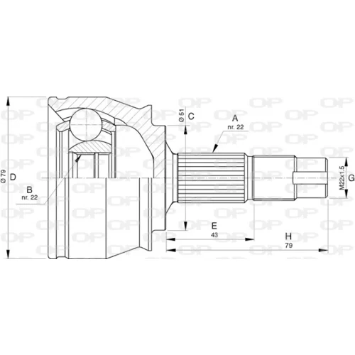 Sada kĺbov hnacieho hriadeľa OPEN PARTS CVJ5742.10