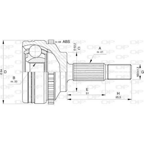 Sada kĺbov hnacieho hriadeľa OPEN PARTS CVJ5743.10