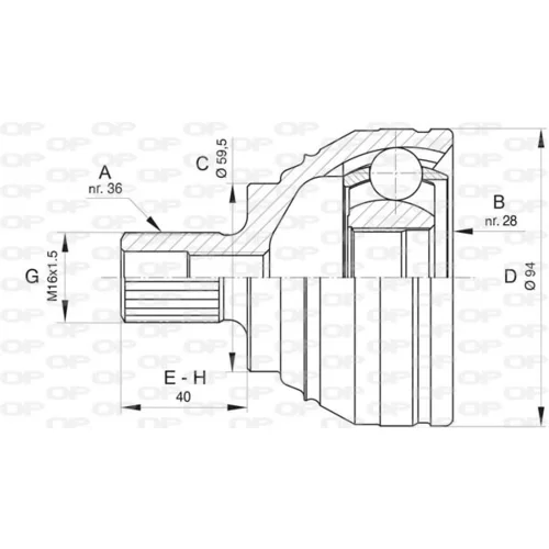 Sada kĺbov hnacieho hriadeľa OPEN PARTS CVJ5809.10