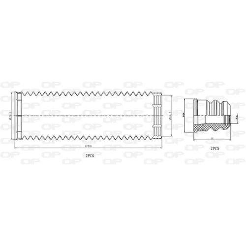 Ochranná sada tlmiča proti prachu OPEN PARTS DCK5047.04