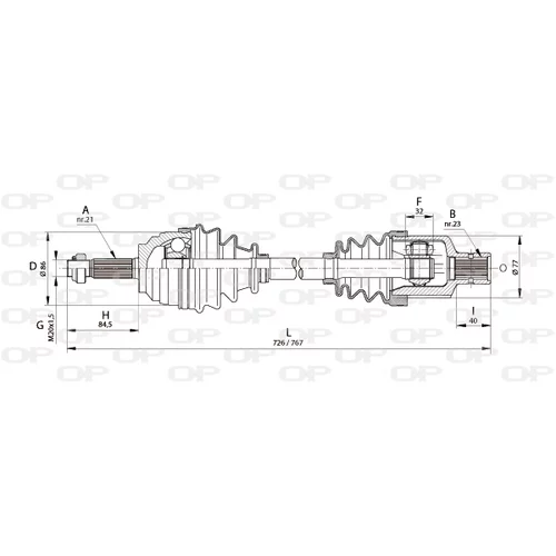 Hnací hriadeľ OPEN PARTS DRS6134.00