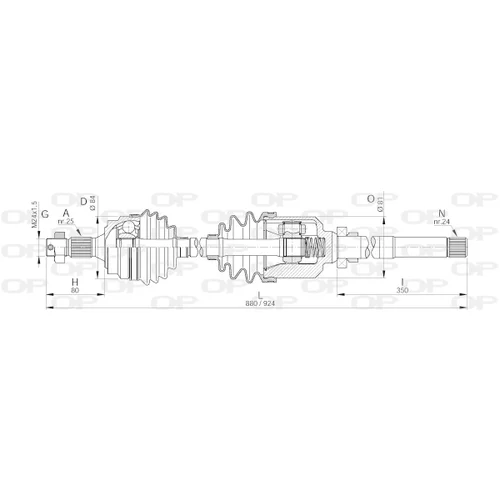Hnací hriadeľ OPEN PARTS DRS6159.00