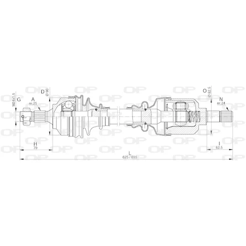 Hnací hriadeľ OPEN PARTS DRS6252.00