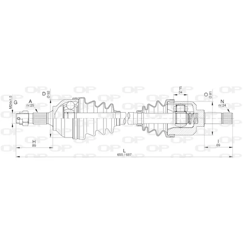 Hnací hriadeľ OPEN PARTS DRS6301.00