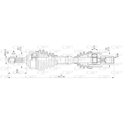 Hnací hriadeľ OPEN PARTS DRS6314.00
