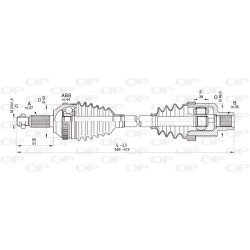 Hnací hriadeľ OPEN PARTS DRS6324.00