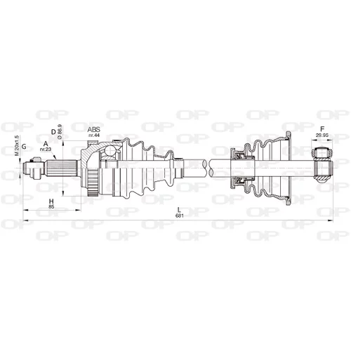 Hnací hriadeľ OPEN PARTS DRS6350.00