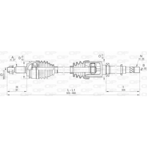 Hnací hriadeľ OPEN PARTS DRS6416.00