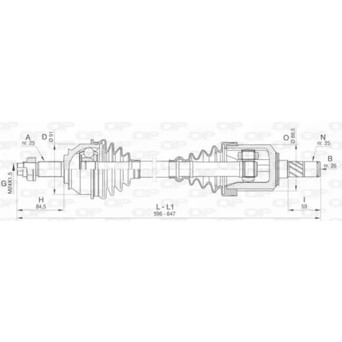 Hnací hriadeľ OPEN PARTS DRS6471.00