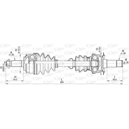 Hnací hriadeľ OPEN PARTS DRS6474.00