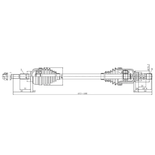 Hnací hriadeľ OPEN PARTS DRS6509.00
