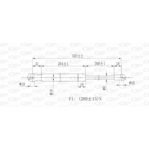 Pneumatická pružina, Batožinový/nákladný priestor GSR6002.00 (OPEN PARTS) - obr. 1