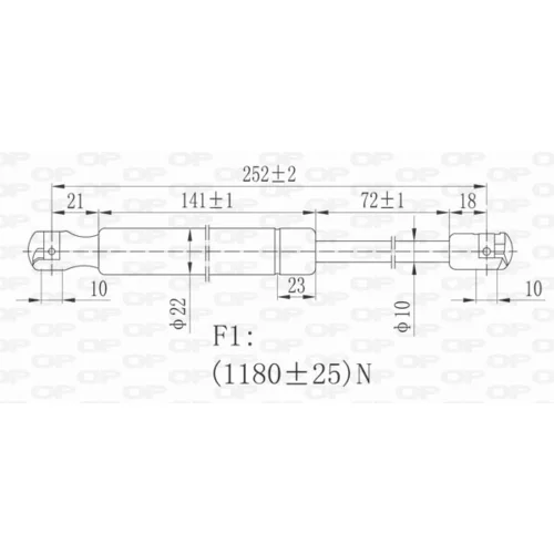 Pneumatická pružina, Batožinový/nákladný priestor GSR6005.00 (OPEN PARTS) - obr. 1