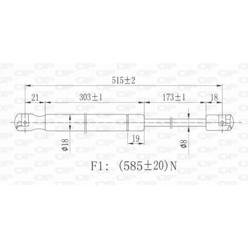 Pneumatická pružina, Batožinový/nákladný priestor GSR6066.00 (OPEN PARTS) - obr. 1