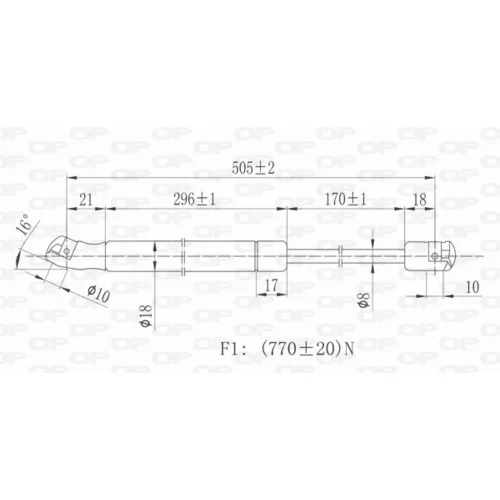 Pneumatická pružina, Batožinový/nákladný priestor GSR6111.00 (OPEN PARTS) - obr. 1