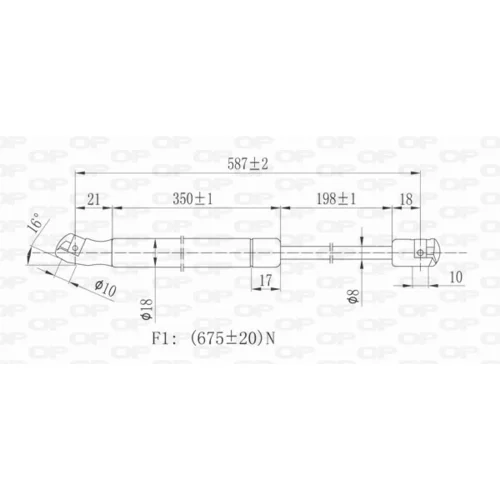 Pneumatická pružina, Batožinový/nákladný priestor GSR6197.00 (OPEN PARTS) - obr. 1