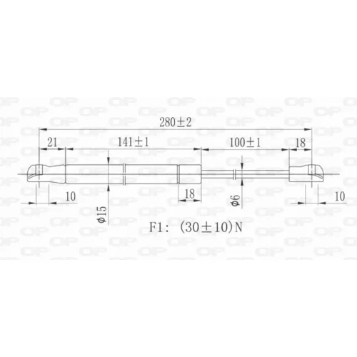 Pneumatická pružina, Batožinový/nákladný priestor GSR6204.00 (OPEN PARTS) - obr. 1