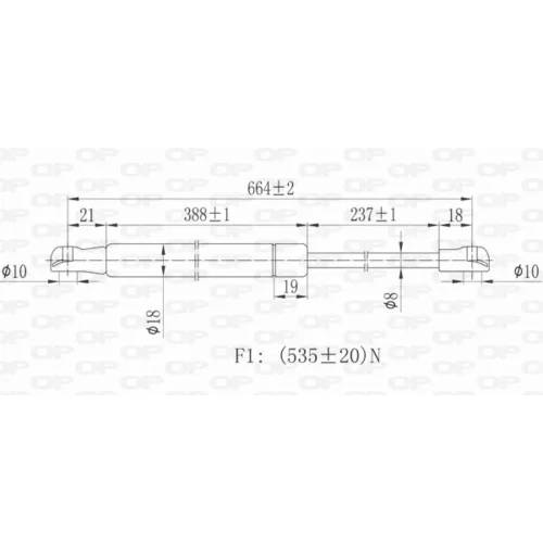 Pneumatická pružina, Batožinový/nákladný priestor GSR6340.00 (OPEN PARTS) - obr. 1