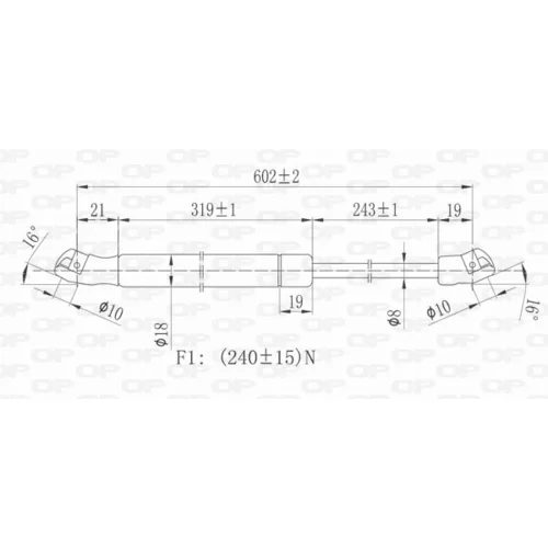 Pneumatická pružina, Batožinový/nákladný priestor GSR6397.00 (OPEN PARTS) - obr. 1